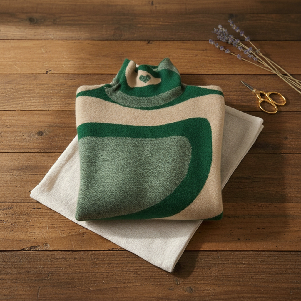 Cashmere Sweater with Abstract Swirl