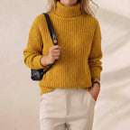 Marigold Turtleneck Bold Mustard Chunky Knit Sweater