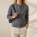 Cashmere Turtle Neck Cardigan with Textured Knit