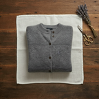 Cashmere Turtle Neck Cardigan with Textured Knit