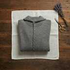 Cashmere Hoodie Cardigan with Button Detail