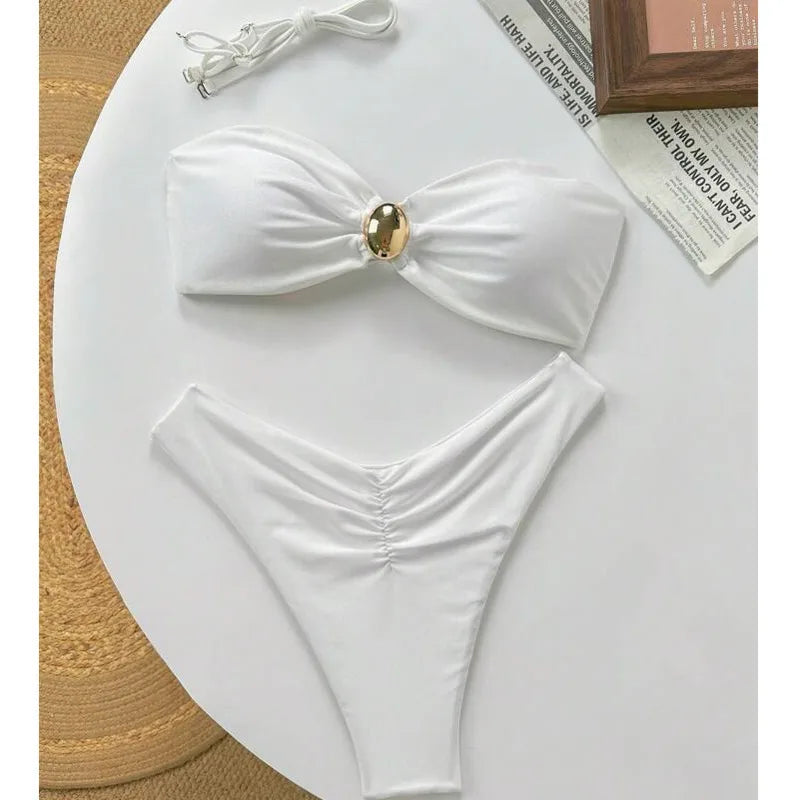 Subtly Elegant Bathing Suit with a Refined Vintage Look
