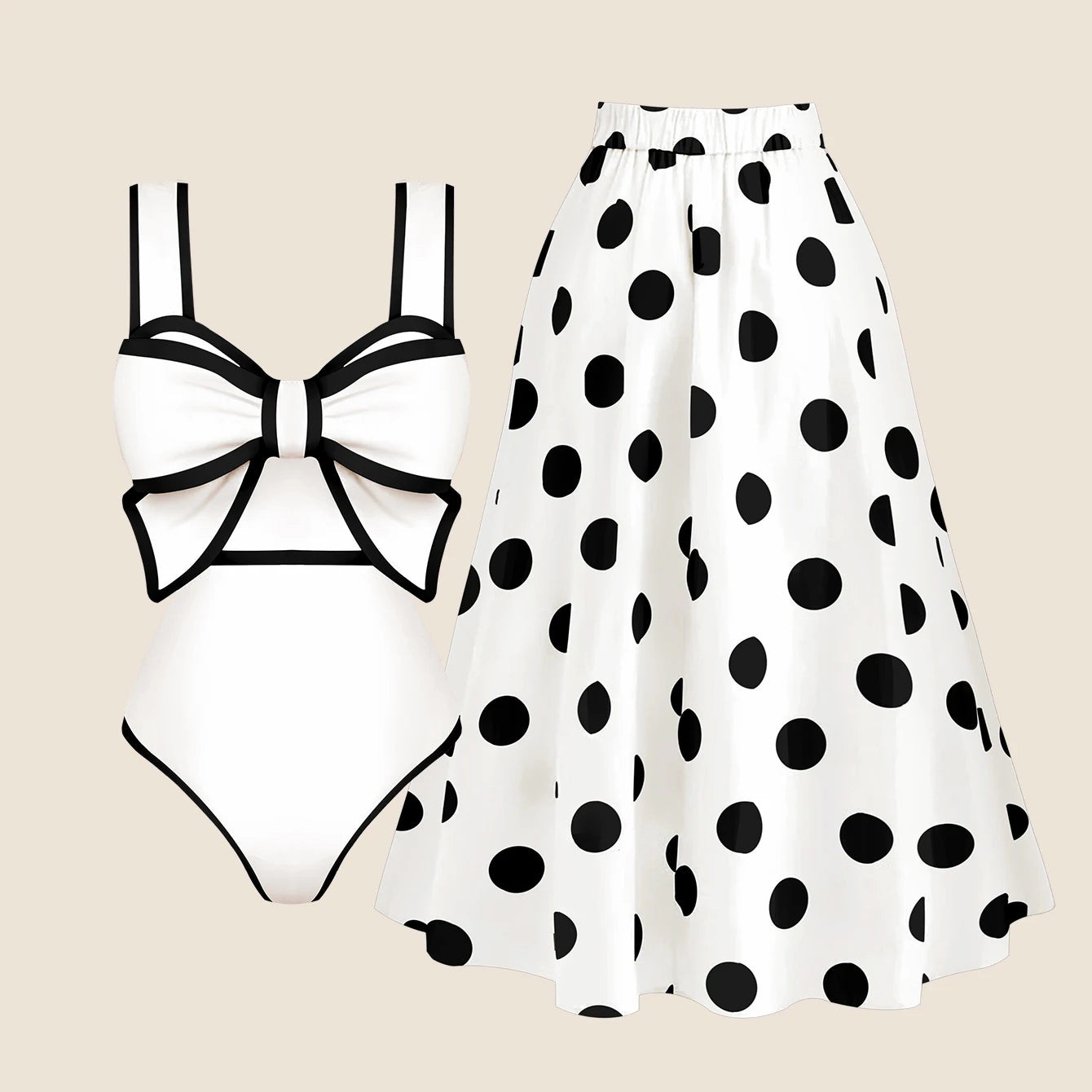 Finely Styled Bathing Suit with a Classic Vintage Look