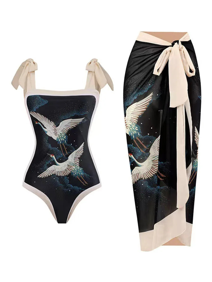 Subtly Elegant Bathing Suit with a Refined Vintage Look