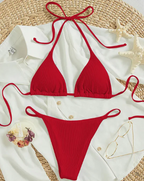 Antonella® | Blue Bikini With High Band and V-neck