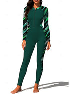 Rash Guard Full Body Rash Guard One Piece Surfing Suit Leopard Stripes Abstract Zip Up With Built in Bra Front Zip Uv Sun Protection Full Coverage Upf50+ Long Sleeve Full Body Swimwear