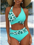 Bikini 2 Piece Swimsuit Leopard Stylish Graphic Sleeveless Bathing Suits