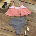Kizkitza® | Bikini With Ruffled Top and High Waist Bikini Bottom