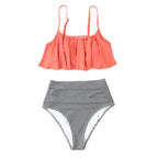 Kizkitza® | Bikini With Ruffled Top and High Waist Bikini Bottom