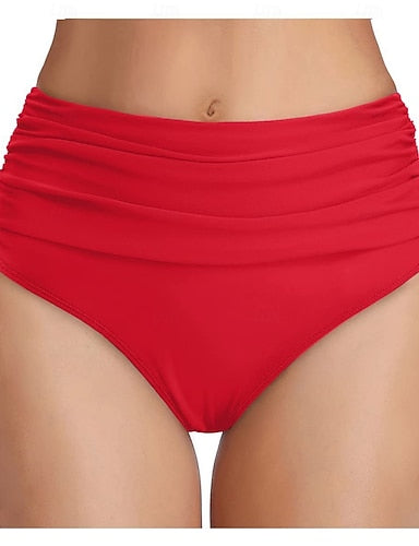 Swim Shorts High Waisted Bikini Bottom Colored High Waist Shirred Quick Dry Lightweight Breathable Bottoms Surfing Beach Water Sports Summer