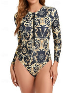 Rash Guard Bathing Suit Swimsuits Tropical Zip Up Ultra Light (ul) Uv Protection Elastic Long Sleeve Swimwear Surfing Snorkeling Spring