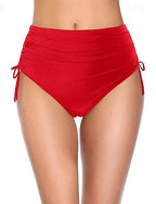 Swimwear 2 Piece Cheeky Swimsuit Drawstring Vacation Beach Wear Color Sleeveless Bathing Suits