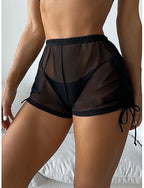 Stretchy Boxer Shorts Swimsuit Ruched Stretchy Boxer Shorts High Waist Active Vacation Color Sleeveless Bathing Suits