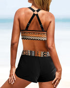 Brenda® | Bikini With a Geometric Pattern and a High Elastic Waistband