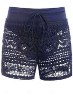 Swimwear Swim Shorts Stretchy Boxer Shorts Briefs Swimsuit Cutout Drawstring Vacation Beach Wear Plain Sleeveless Bathing Suits
