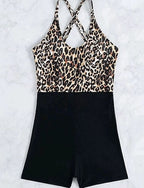 Bathing Suit One Pieces Animal Print Swim Dress Leoprint Ultra Light (ul) Uv Protection Elastic Sleeveless Swimwear Surfing Snorkeling Summer