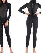3mm Neoprene Diving Suit Full Wetsuit Rash Guard Stretchy Long Sleeve Back Zipper - Surfing Snorkeling Scuba Patchwork Winter