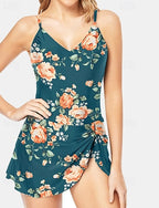 One Piece Swimsuit V Neck Swimwear Swimwear Black Wine Breathable Quick Dry Lightweight Sleeveless - Swimming Surfing Beach Summer Spring