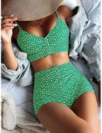 Tankini 2 Piece Swimsuit Ruched Shorts Tummy Control High Waist Slim Backless Vacation Beach Wear Graphic V Neck Sleeveless Bathing Suits