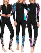 Rash Guard One Piece Swimsuit Printed Front Zip Quick Dry Lightweight Breathable Long Sleeve Bodysuit Bathing Suit Surfing Beach Water Sports Summer
