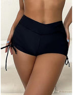 Swimwear Stretchy Boxer Shorts Shorts Swimsuit High Waist Vacation Beach Wear Color Sleeveless Bathing Suits