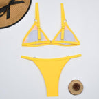 Benedetta® | Heidi-mode Two-piece Bikini Swimsuit With Gold-colored Metal Rings and Triangular Cups