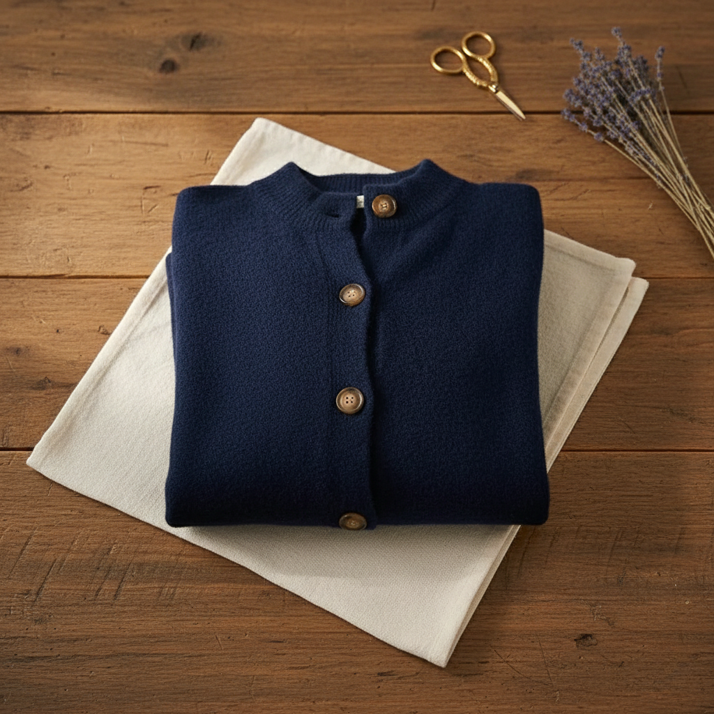 Cashmere Button Vest with Collar