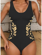 One Piece Swimsuit Slimming Monokini Backless Tummy Control High Waist Slim Vacation Beach Wear U Neck Sleeveless Bathing Suits