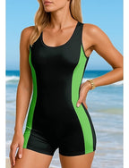 Rash Guard One Piece Surfing Suit Bathing Suit Color-blocking Zip Up With Built in Bra Removable Pad Uv Sun Protection Upf50+ Ultra Light (ul) Sleeveless Long Sleeve Swimwear Bodysuit