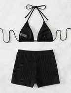 Bikini Sets 2 Pieces Swimsuits Colored Uv Protection Elastic Sleeveless Swimwear Swimsuit Surfing Diving Swimming Summer