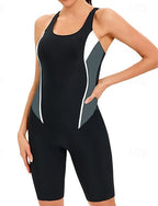 Rash Guard Bathing Suit One Piece Swimsuit Patchwork Uv Sun Protection Upf50+ Sleeveless Swimwear Surfing Swimming Summer