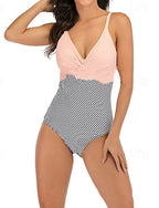 Bathing Suit Swimsuits One Pieces Stripes Uv Protection Elastic Sleeveless Swimwear Swimsuit Surfing Diving Swimming Summer