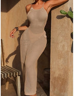 Swimwear Cover Up Swim Dress Swimsuit Cut Out Vacation Beach Wear Color Halter Neck Sleeveless Long Sleeve Bathing Suits