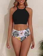 Standard Surfing Tankinis & Bikinis Bathing Suit 2 Pieces Open Back Uv Protection Elastic Sleeveless Swimwear Surfing Diving Swimming Summer