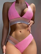 Bikini Sets Bathing Suit Swimwear Colored Swimwear Black White Breathable Sleeveless - Surfing Beach Swimming Summer