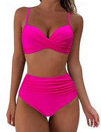 Bathing Suit Swimsuits High Waisted Bikini Colored Uv Protection Elastic Sleeveless Swimwear Swimsuit Surfing Diving Swimming Summer
