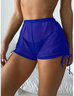 Stretchy Boxer Shorts Swimsuit Ruched Stretchy Boxer Shorts High Waist Active Vacation Color Sleeveless Bathing Suits