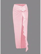 Swimwear Cover Up Wrap Skirt Swimsuit Vacation Beach Wear Color Sleeveless Long Sleeve Bathing Suits