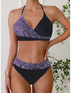 Tankini 2 Piece Swimsuit Cheeky Tummy Control High Waist Slim Backless Vacation Beach Wear Halter Neck Sleeveless Bathing Suits