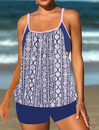 Tankini Two Piece Swimsuit Racerback Swimwear Swimwear Light Pink Black / White Breathable Quick Dry Lightweight Sleeveless - Swimming Surfing Beach Summer Spring