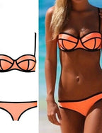 Bikini Sets Bathing Suit Swimwear Colored Swimwear Light Pink Pink Breathable Sleeveless - Surfing Beach Swimming Summer