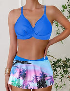 Tankini Two Piece Swimsuit Ruffle Swimwear Swimwear Yellow Red Breathable Quick Dry Lightweight Sleeveless - Swimming Surfing Beach Summer Spring