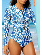 Regular Rash Guard Leopard Upf50+ Quick Dry Lightweight Long Sleeve Bodysuit Swim Shirt Surfing Canoeing Beach Summer