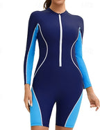 Rash Guard Bathing Suit One Piece Swimsuit Patchwork Zip Up Uv Sun Protection Upf50+ Long Sleeve Swimwear Surfing Swimming Summer