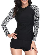 Rash Guard Bathing Suit 2 Pieces Tropical Zip Up Uv Protection Elastic Long Sleeve Swimwear Swimsuit Surfing Diving Swimming Summer