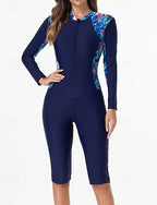 Rash Guard Bathing Suit Swimsuits Tropical Zip Up Ultra Light (ul) Uv Protection Elastic Long Sleeve Swimwear Surfing Snorkeling Spring