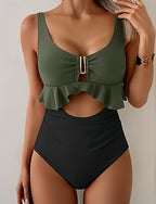 Bathing Suit 2 Pieces Swimsuits Colored Quick Dry High Elasticity Sleeveless Swimwear Swimsuit Surfing Beach Swimming Summer