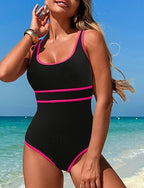 One Piece Swimsuit Racerback Swimwear Swimwear White Blue Breathable Quick Dry Lightweight Sleeveless - Swimming Surfing Beach Summer Spring