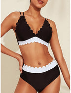 Color Block Triangle Bikini Swimsuit