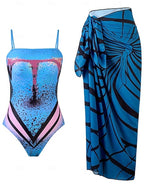 Swimwear One Piece 2 Piece Monokini Skirt Swimsuit Tummy Control High Waist Slim Backless Vacation Beach Wear V Neck Sleeveless Bathing Suits
